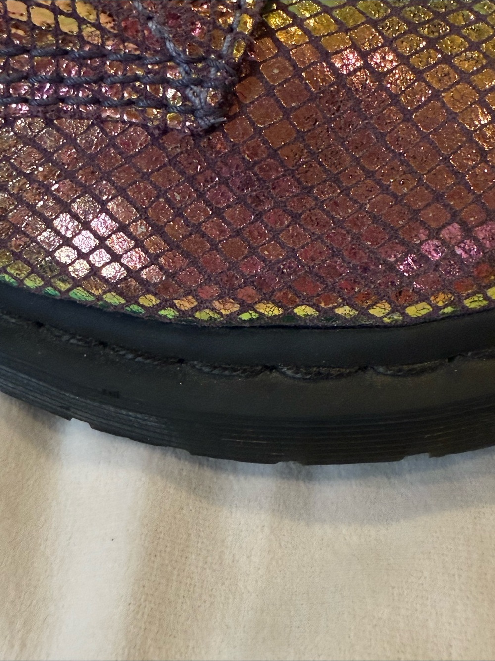Dr. Martens 1460 Pascal Snake Metallic Suede Iridescent Combat Boot Sz 7 - Picture 10 of 16
